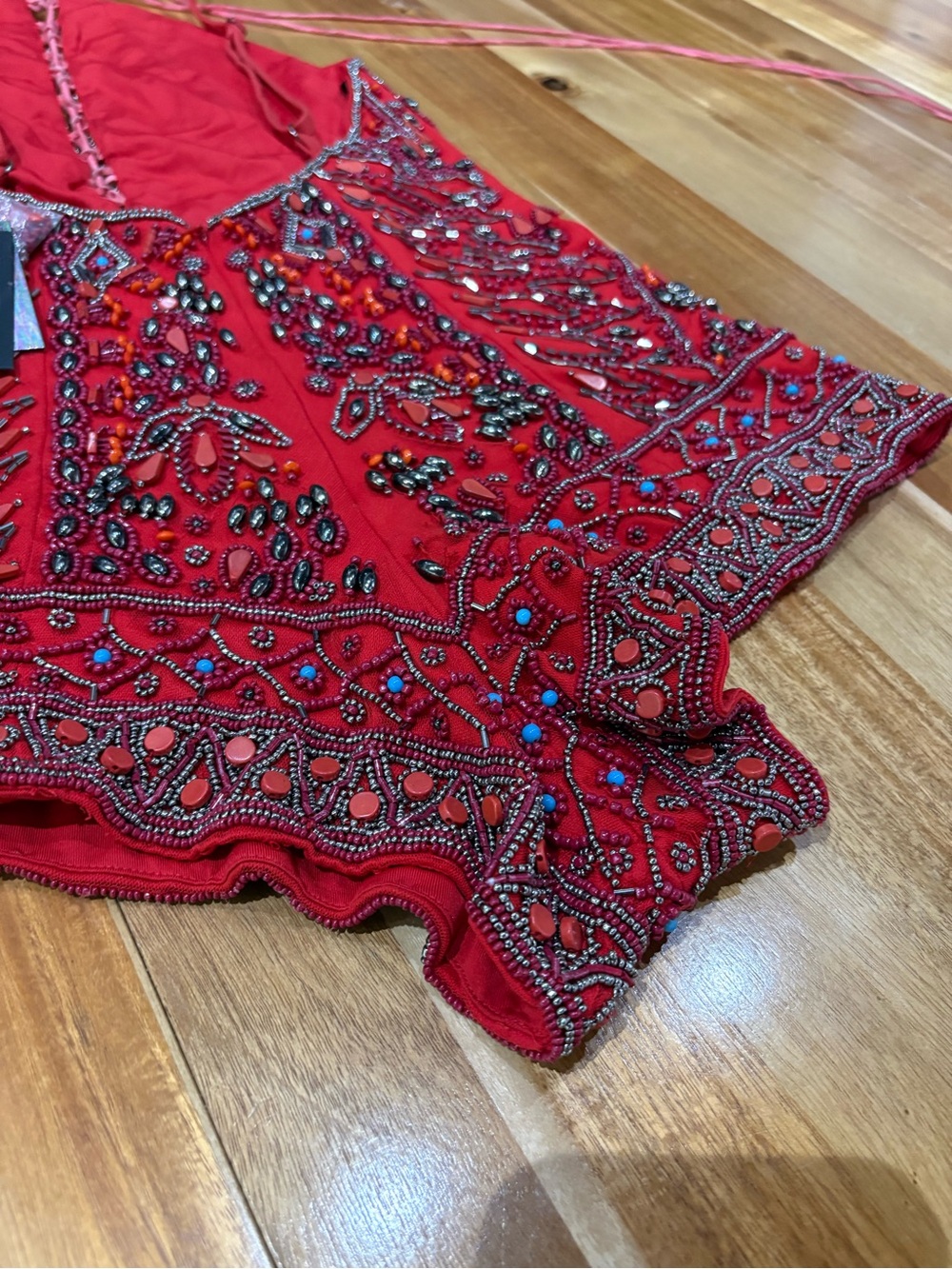 Revolve NBD Red Embellished
Beaded Romper - Picture 9 of 10